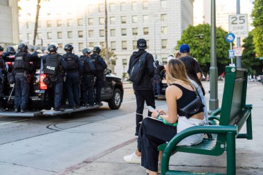 Roe, Wade 'e karşı. Los Angeles şehir merkezinde protesto. Yüksek kalite fotoğraf