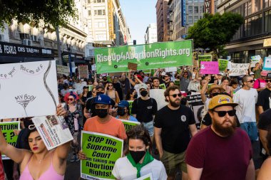 Roe, Wade 'e karşı. Los Angeles şehir merkezinde protesto. Yüksek kalite fotoğraf