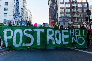 Roe, Wade 'e karşı. Los Angeles şehir merkezinde protesto. Yüksek kalite fotoğraf