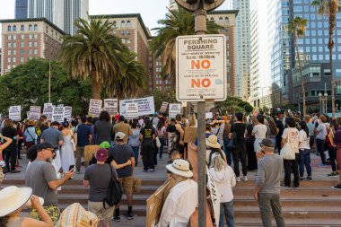Roe, Wade 'e karşı. Los Angeles şehir merkezinde protesto. Yüksek kalite fotoğraf
