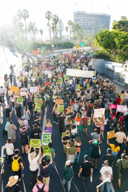 Roe, Wade 'e karşı. Los Angeles şehir merkezinde protesto. Yüksek kalite fotoğraf