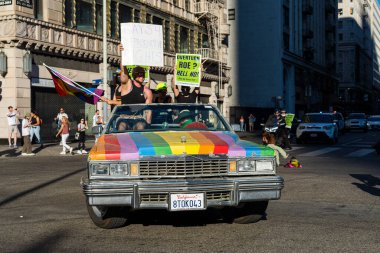 Roe, Wade 'e karşı. Los Angeles şehir merkezinde protesto. Yüksek kalite fotoğraf