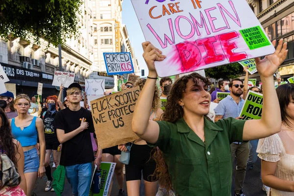 Roe Wade Protesta Centro Los Ángeles Foto Alta Calidad —  Fotos de Stock