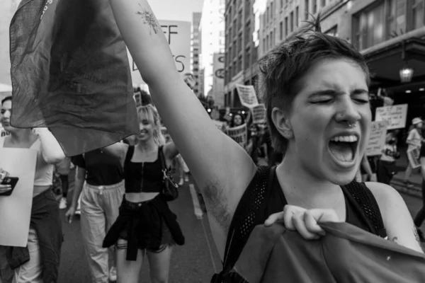 Roe Wade Protest Downtown Los Angeles High Quality Photo — Stock Photo, Image