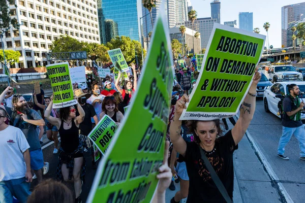 Roe Wade Protest Downtown Los Angeles 高质量的照片 — 图库照片