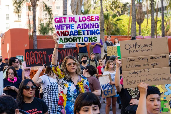 Roe Tegen Wade Protest Het Centrum Van Los Angeles Hoge — Stockfoto