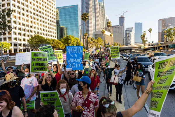 Roe Wade Protest Downtown Los Angeles 高质量的照片 — 图库照片