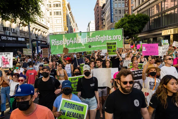 Roe Wade Protest Downtown Los Angeles 高质量的照片 — 图库照片