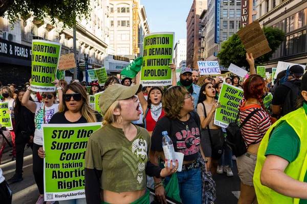 Roe Wade Protest Downtown Los Angeles Hochwertiges Foto — Stockfoto