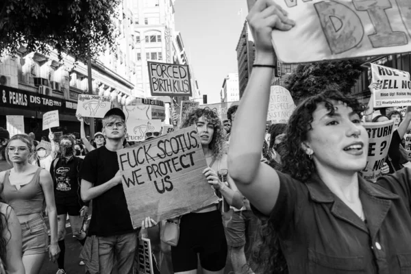 Roe Wade Protest Downtown Los Angeles 高质量的照片 — 图库照片