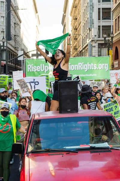 Roe Wade Protest Downtown Los Angeles 高质量的照片 — 图库照片