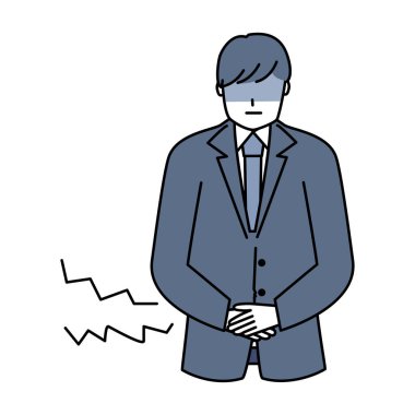 Gözlüklü ve kravat vektör illüstrasyon tasarımlı iş adamı