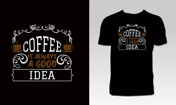 Σχεδιασμός Καφέ Tee Shirt — Διανυσματικό Αρχείο