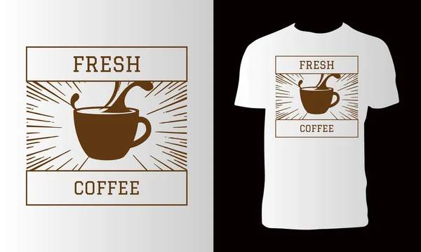 Kávé Tee Shirt Design — Stock Vector
