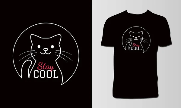 Diseño Camiseta Cat — Vector de stock