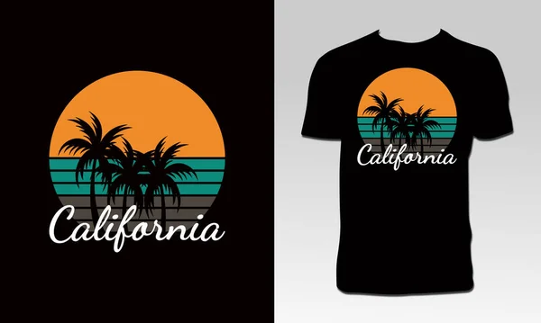 California Beach Shirt Design — Stock Vector