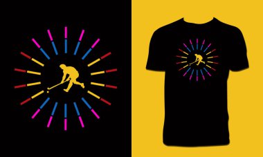 Hokey tişörtü Tasarımı ve Vektör İllüstrasyonu 