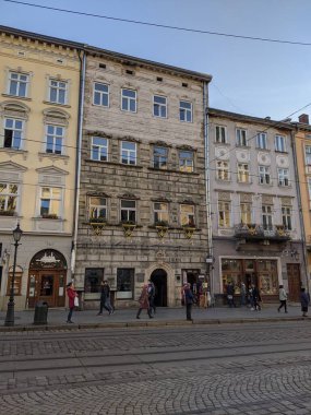 Ukrayna 'daki Lviv şehrinin sokak manzarası
