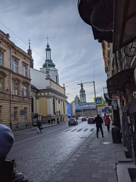 Straßenansicht Der Stadt Lwiw Der Ukraine — Stockfoto