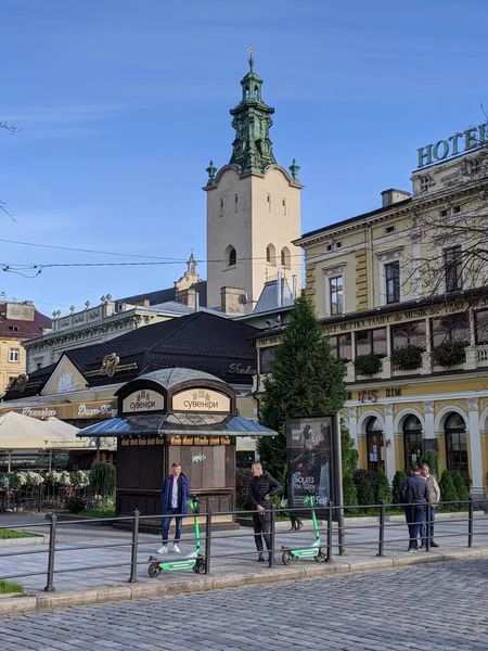 Вид Місто Львів Україні — стокове фото