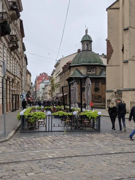 Näkymä Kaupungin Lviv Ukrainassa — kuvapankkivalokuva