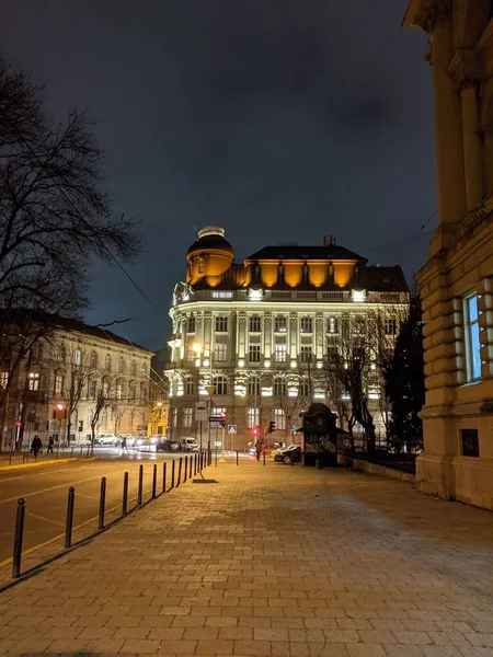 Nachtaufnahme Der Stadt Lwiw Der Ukraine — Stockfoto