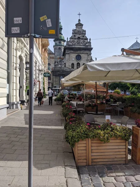 Straatbeeld Van Stad Lviv Ukraine — Stockfoto