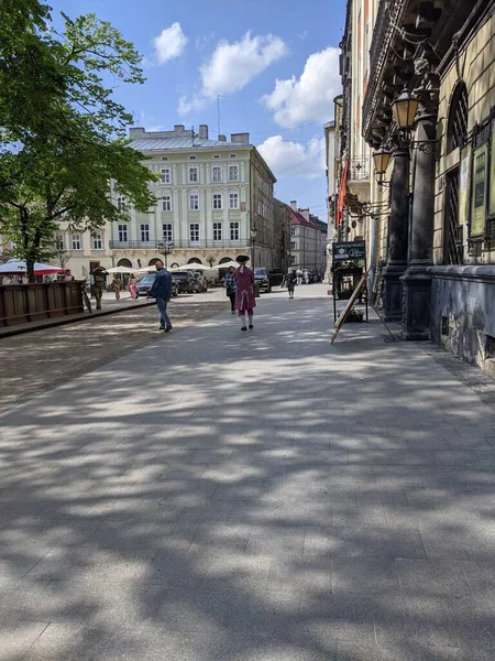 Вид Улицу Львова Украине — стоковое фото