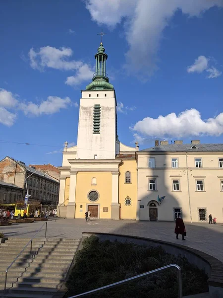 Kerk Oude Stad Lviv Oekraïne — Stockfoto