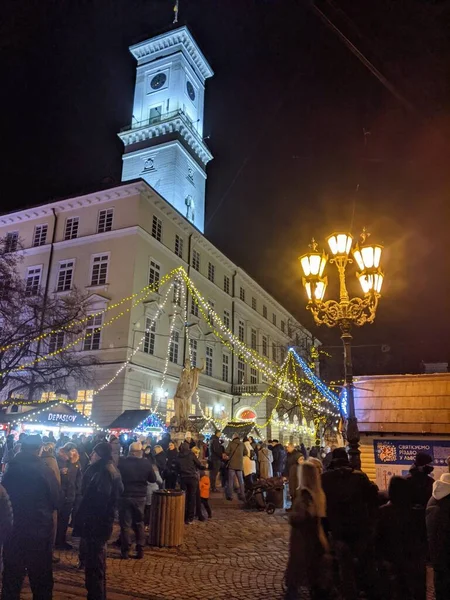 Christmas Market Square City Lviv Ukraine — Stock Photo, Image