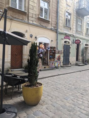 Ukrayna 'daki Lviv şehrinin sokak manzarası