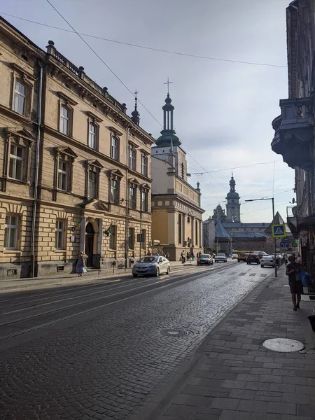 Straatbeeld Van Stad Lviv Ukraine — Stockfoto