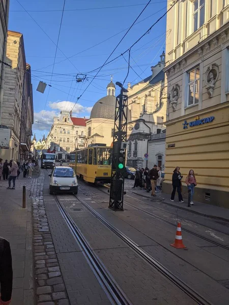 Вид Місто Львів Україні — стокове фото