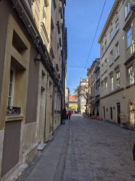 Gatuvy Över Staden Lviv Ukraina — Stockfoto