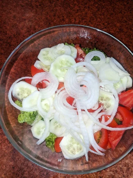 Čerstvý Salát Zeleninou Sýrem — Stock fotografie