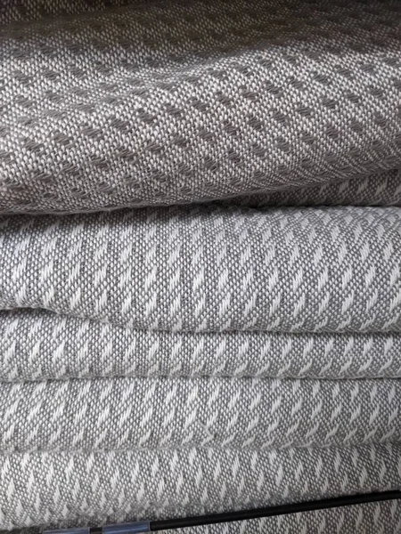 Close Stack Wool Fabric Texture — Fotografia de Stock
