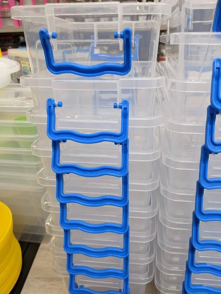 Plastic Container Sale Supermarket — Zdjęcie stockowe