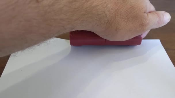 Stapler Binding Paper Documents Very Necessary Thing — Stockvideo
