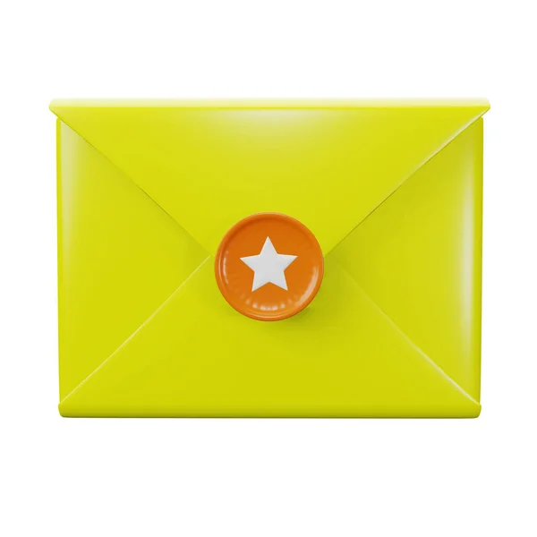 Mail Illustration Star Stamp — Stock Photo, Image