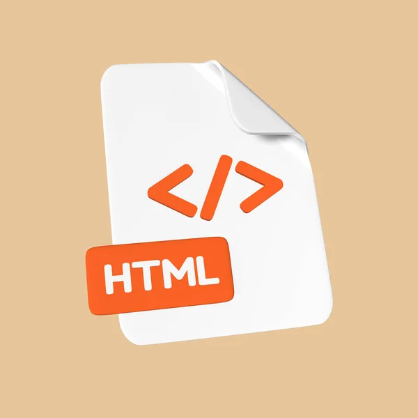 Stylized Html File Illustration Design Side View — Stock Photo, Image