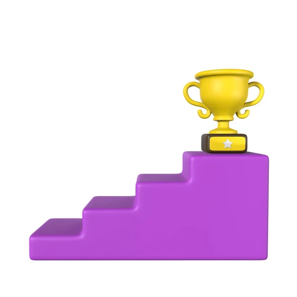Ilustração Estilizada Das Escadas Com Troféu — Fotografia de Stock