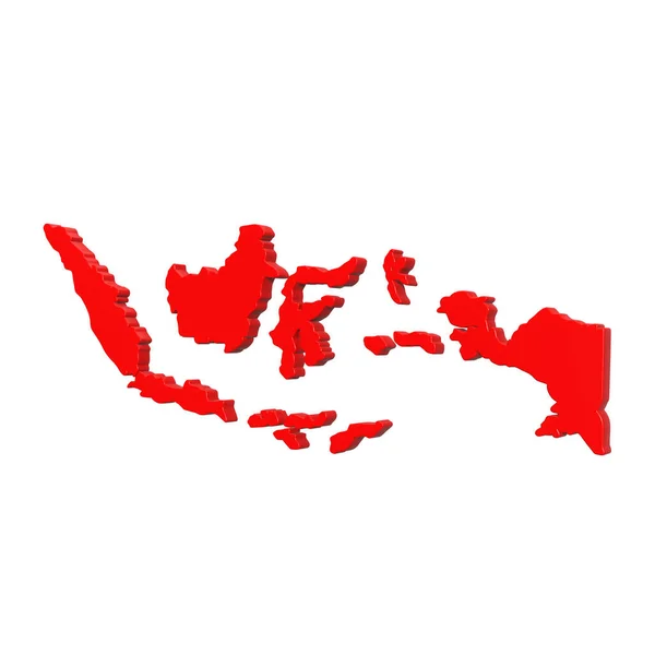 Indonesia Mappa Illustrazione Vista Laterale — Foto Stock