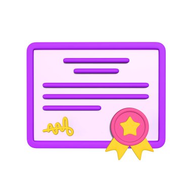 Biçimlendirilmiş 3B Sertifika Çizim Tasarımı