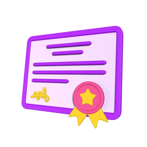 Certificate Illustration Side View — Stockfoto