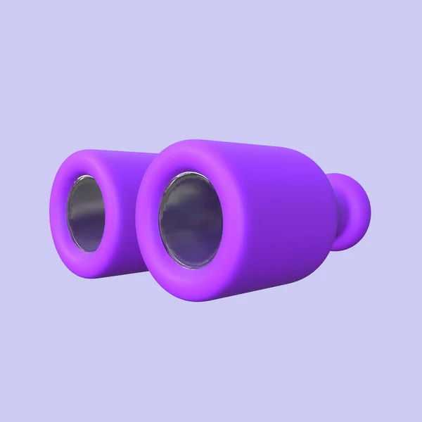 Stylized Binoculars Illustration Transparent Lens — Stok fotoğraf