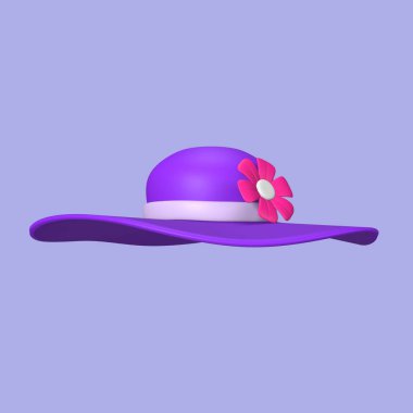 Plaj Şapkasının 3B Görünümü