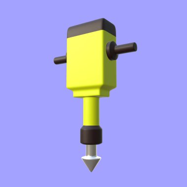 3D Illustration of Jack Hammer Side View