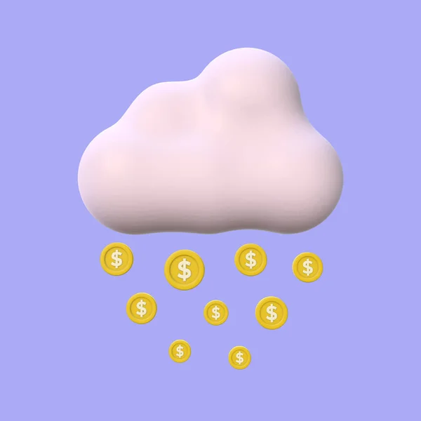 Stylized Money Rain Illustration — 图库照片