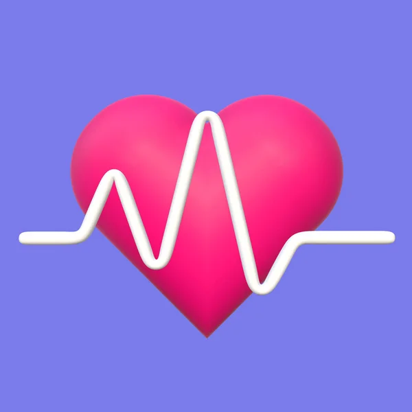 Stylized Heartbeat Illustration Front View — 图库照片