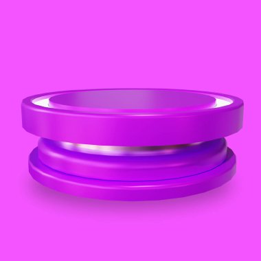 3D Realistic Render of Futuristic Purple Podium